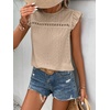 image:imageFloerns Womens Boho Eyelet Embroidery Ruffle Cap Sleeve T ShirtLight Khaki