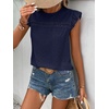 image:imageFloerns Womens Boho Eyelet Embroidery Ruffle Cap Sleeve T ShirtMidnight Blue