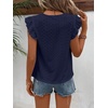 image:imageFloerns Womens Boho Eyelet Embroidery Ruffle Cap Sleeve T ShirtMidnight Blue