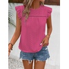 image:imageFloerns Womens Boho Eyelet Embroidery Ruffle Cap Sleeve T ShirtRose
