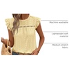 image:imageFloerns Womens Boho Eyelet Embroidery Ruffle Cap Sleeve T ShirtYellow