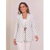 image:imageFloerns Womens Casual Long Sleeve Graphic Colorful Blazer Work Suit JacketBeige Polka Dots