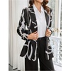 image:imageFloerns Womens Casual Long Sleeve Graphic Colorful Blazer Work Suit JacketBlack Geometry