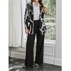 image:imageFloerns Womens Casual Long Sleeve Graphic Colorful Blazer Work Suit JacketBlack Geometry