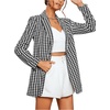 image:imageFloerns Womens Casual Long Sleeve Graphic Colorful Blazer Work Suit JacketBlack Houndstooth