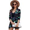 image:imageFloerns Womens Casual Long Sleeve Graphic Colorful Blazer Work Suit JacketBlack Multi