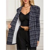 image:imageFloerns Womens Casual Long Sleeve Graphic Colorful Blazer Work Suit JacketBlack Plaid