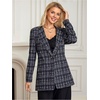 image:imageFloerns Womens Casual Long Sleeve Graphic Colorful Blazer Work Suit JacketBlack Plaid