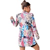 image:imageFloerns Womens Casual Long Sleeve Graphic Colorful Blazer Work Suit JacketBlack White Graffiti
