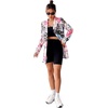 image:imageFloerns Womens Casual Long Sleeve Graphic Colorful Blazer Work Suit JacketBlack White Graffiti