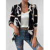image:imageFloerns Womens Casual Long Sleeve Graphic Colorful Blazer Work Suit JacketBlack White Multi