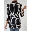 image:imageFloerns Womens Casual Long Sleeve Graphic Colorful Blazer Work Suit JacketBlack White Multi
