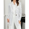 image:imageFloerns Womens Casual Long Sleeve Graphic Colorful Blazer Work Suit JacketBlack and White Striped