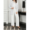 image:imageFloerns Womens Casual Long Sleeve Graphic Colorful Blazer Work Suit JacketBlack and White Striped