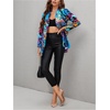 image:imageFloerns Womens Casual Long Sleeve Graphic Colorful Blazer Work Suit JacketBlue Multi