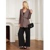 image:imageFloerns Womens Casual Long Sleeve Graphic Colorful Blazer Work Suit JacketBrown Houndstooth