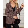 image:imageFloerns Womens Casual Long Sleeve Graphic Colorful Blazer Work Suit JacketBrown Houndstooth