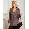 image:imageFloerns Womens Casual Long Sleeve Graphic Colorful Blazer Work Suit JacketBrown Houndstooth
