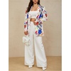 image:imageFloerns Womens Casual Long Sleeve Graphic Colorful Blazer Work Suit JacketGraffiti Multi