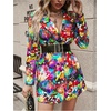 image:imageFloerns Womens Casual Long Sleeve Graphic Colorful Blazer Work Suit JacketPurple Multi
