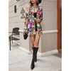 image:imageFloerns Womens Casual Long Sleeve Graphic Colorful Blazer Work Suit JacketPurple Multi