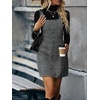 image:imageFloerns Womens Casual Tartan Print Zip Up Sleeveless Pinafore Overall DressGrey