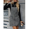 image:imageFloerns Womens Casual Tartan Print Zip Up Sleeveless Pinafore Overall DressGrey
