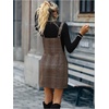 image:imageFloerns Womens Casual Tartan Print Zip Up Sleeveless Pinafore Overall DressKhaki