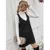 image:imageFloerns Womens Casual V Neck A Line Corduroy Pinafore Overall DressA Black