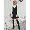 image:imageFloerns Womens Casual V Neck A Line Corduroy Pinafore Overall DressA Black