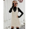 image:imageFloerns Womens Casual V Neck A Line Corduroy Pinafore Overall DressApricot
