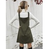 image:imageFloerns Womens Casual V Neck A Line Corduroy Pinafore Overall DressGreen