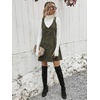 image:imageFloerns Womens Casual V Neck A Line Corduroy Pinafore Overall DressGreen