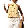 image:imageFloerns Womens Chiffon Bowknot Bubble Hem Sleeveless Halter Tank TopsApricot