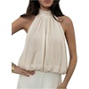 image:imageFloerns Womens Chiffon Bowknot Bubble Hem Sleeveless Halter Tank TopsBeige