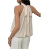 image:imageFloerns Womens Chiffon Bowknot Bubble Hem Sleeveless Halter Tank TopsBeige