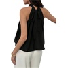 image:imageFloerns Womens Chiffon Bowknot Bubble Hem Sleeveless Halter Tank TopsBlack