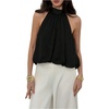 image:imageFloerns Womens Chiffon Bowknot Bubble Hem Sleeveless Halter Tank TopsBlack
