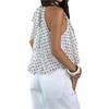 image:imageFloerns Womens Chiffon Bowknot Bubble Hem Sleeveless Halter Tank TopsBlack and White