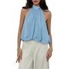 image:imageFloerns Womens Chiffon Bowknot Bubble Hem Sleeveless Halter Tank TopsBlue
