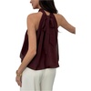 image:imageFloerns Womens Chiffon Bowknot Bubble Hem Sleeveless Halter Tank TopsCoffee Brown