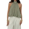 image:imageFloerns Womens Chiffon Bowknot Bubble Hem Sleeveless Halter Tank TopsOlive Green