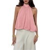 image:imageFloerns Womens Chiffon Bowknot Bubble Hem Sleeveless Halter Tank TopsPink