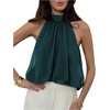 image:imageFloerns Womens Chiffon Bowknot Bubble Hem Sleeveless Halter Tank TopsTeal Blue