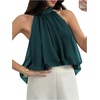 image:imageFloerns Womens Chiffon Bowknot Bubble Hem Sleeveless Halter Tank TopsTeal Blue