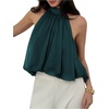image:imageFloerns Womens Chiffon Bowknot Bubble Hem Sleeveless Halter Tank TopsTeal Blue