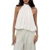 image:imageFloerns Womens Chiffon Bowknot Bubble Hem Sleeveless Halter Tank TopsWhite