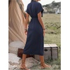 image:imageFloerns Womens Cocktail Date Night Elegant Wrap V Neck Midi Fall DressDark Blue