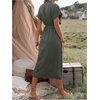 image:imageFloerns Womens Cocktail Date Night Elegant Wrap V Neck Midi Fall DressDark Green
