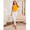 image:imageFloerns Womens Cut Out Sleeveless Punk Rock Solid Ripped Crop Tank TopYellow